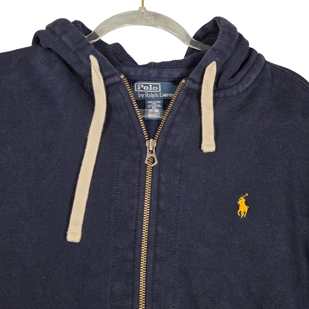 Polo Ralph Lauren Men XL Heavyweight Full Zip Hoodie Navy Blue Classic Cotton